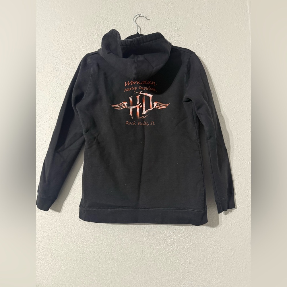 Harley-Davidson Black and Orange Hoodie - Picture 3 of 6